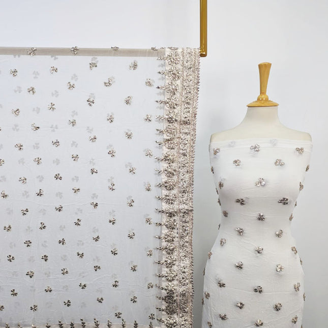 Crinkle Chiffon with Handmade Gotta Work 2PC Unstitched