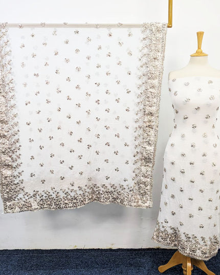 Fancy Crinkle Chiffon with Handmade Gotta Work 2PC Unstitched