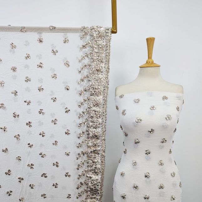 Fancy Crinkle Chiffon with Handmade Gotta Work 2PC Unstitched