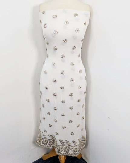 Fancy Crinkle Chiffon with Handmade Gotta Work 2PC Unstitched