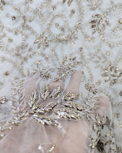 Organza with Handmade Full Jaal Gotta Work Dyeable Dupatta