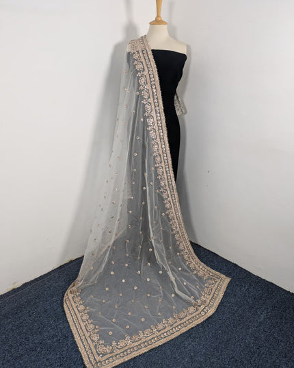 Fancy Dyeable Organza with Handmade Gotta Work Dupatta