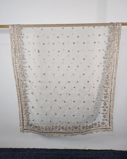 Fancy Dyeable Organza with Handmade Gotta Work Dupatta