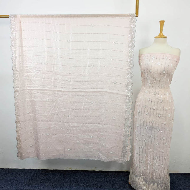 Fancy Net with Front Back Sitara Jaal Work 2PC Unstitched