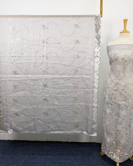 Fancy Silk Cut Dana with Embroidered + Siatara Work 2PC Unstitched