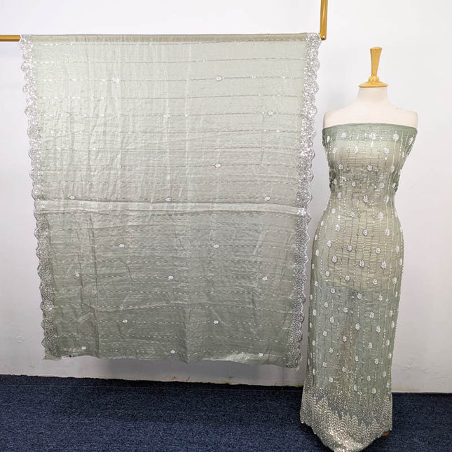 Silk Cut Dana with Embroidered + Siatara Work 2PC Unstitched