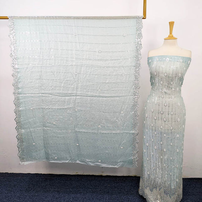 Silk Cut Dana with Embroidered + Siatara Work 2PC Unstitched