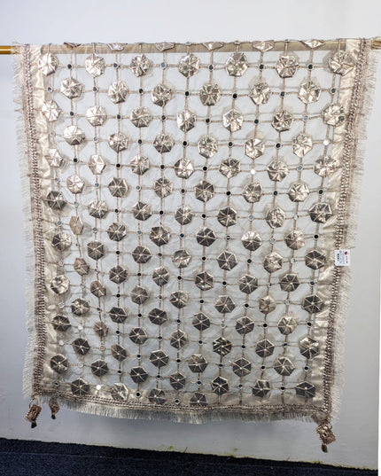 Handmade Gotta + Mirror Work Organza Dupatta (Dyeable in All Colors)