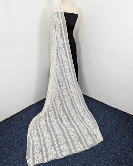 Pure China Crinkle with Tarkashi + Shadow Work Dyeable Dupatta