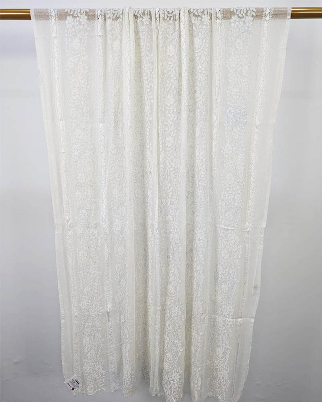 Pure China Crinkle with Tarkashi + Shadow Work Dyeable Dupatta