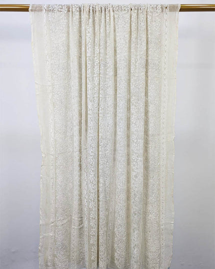 Pure China Crinkle with Tarkashi + Shadow Work Dyeable Dupatta