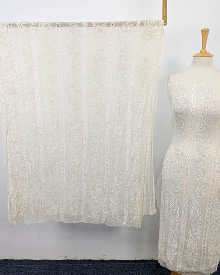 Dyeable Pure China Crinkle with Tarkashi & Shadow Work 2PC Unstitched