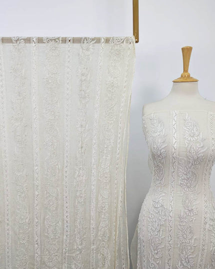 Dyeable Pure China Crinkle with Tarkashi & Shadow Work 2PC Unstitched