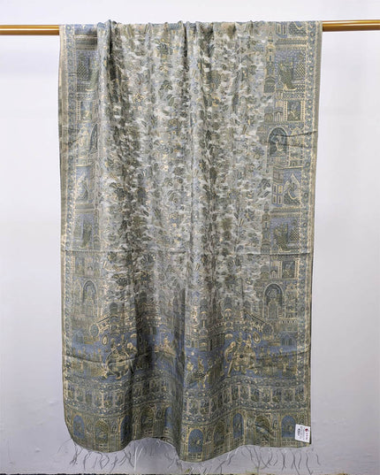 Exquisite Pure Indian Kani Silk with Zari Work Shawl (Ready To Wear)