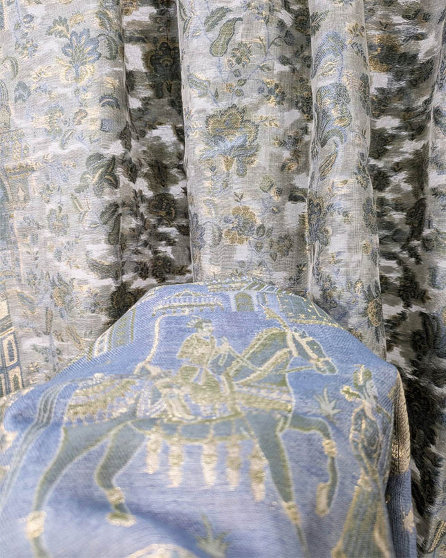 Exquisite Pure Indian Kani Silk with Zari Work Shawl (Ready To Wear)