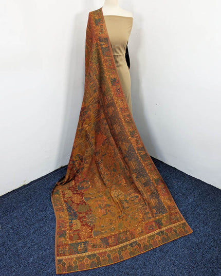 Pure Indian Kani Silk with Zari Work Shawl (Ready To Wear)