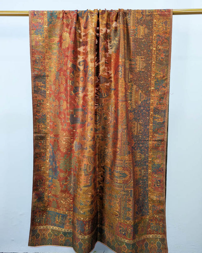 Pure Indian Kani Silk with Zari Work Shawl (Ready To Wear)
