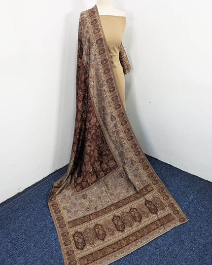 Premium Pure Indian Kani Silk with Zari Work Shawl