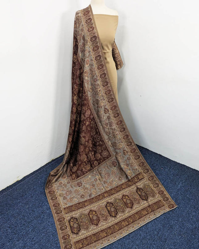 Premium Pure Indian Kani Silk with Zari Work Shawl