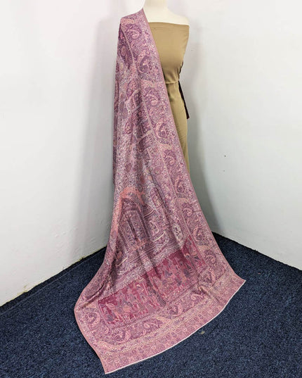 Fancy Pure Indian Kani Silk with Zari Work Shawl (Ready To Wear)