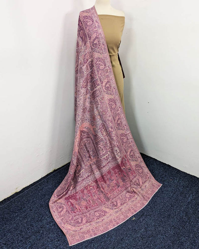 Fancy Pure Indian Kani Silk with Zari Work Shawl (Ready To Wear)