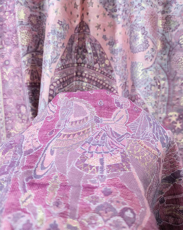 Fancy Pure Indian Kani Silk with Zari Work Shawl (Ready To Wear)