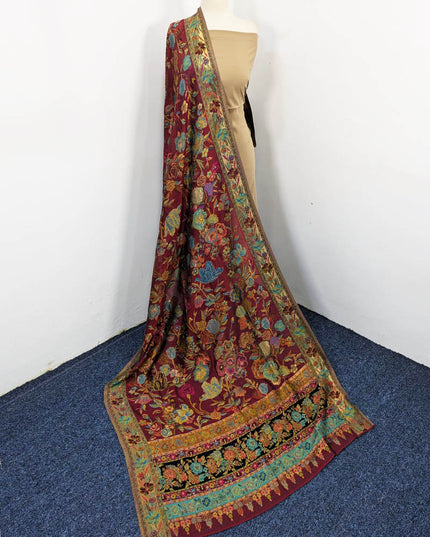 Exquisite Rose Garden Kani Silk - Shawl (Ready To Wear)