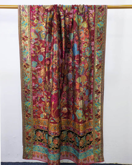 Exquisite Rose Garden Kani Silk - Shawl (Ready To Wear)
