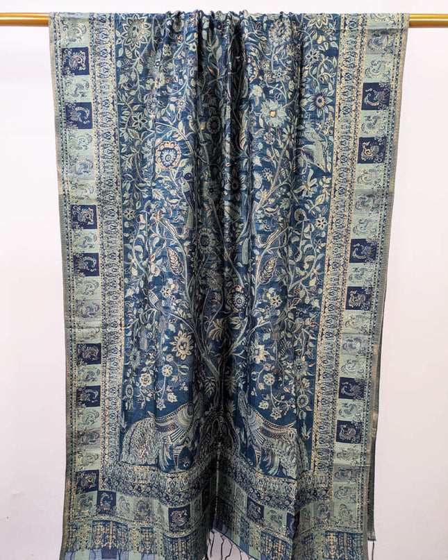 Luxury Pure Indian Kani Silk with Zari Work Shawl (Ready To Wear)