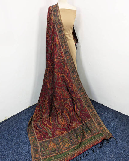 Premium Pure Indian Kani Silk with Zari Work Shawl