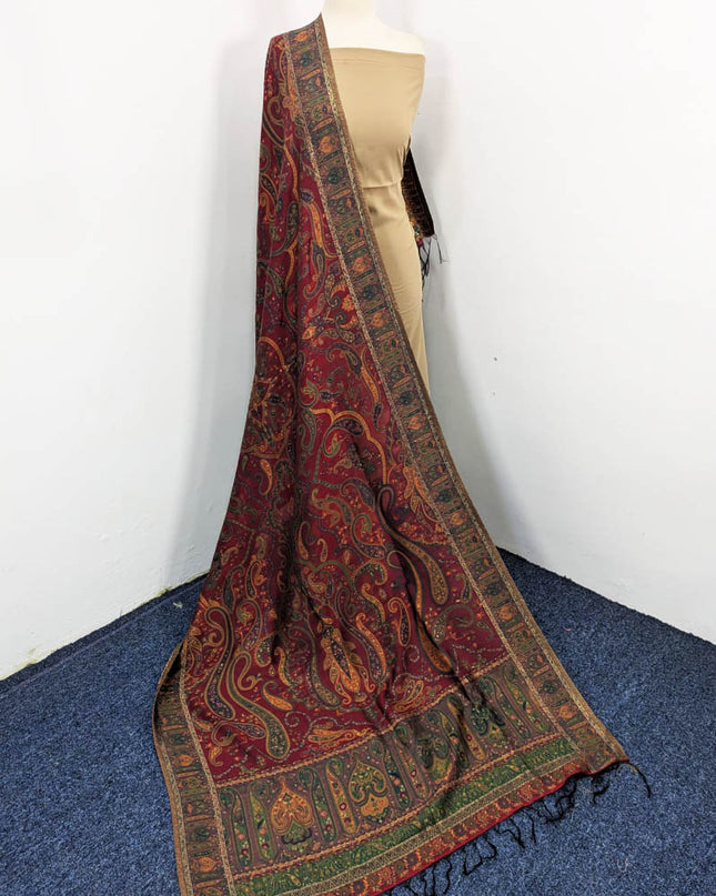 Premium Pure Indian Kani Silk with Zari Work Shawl