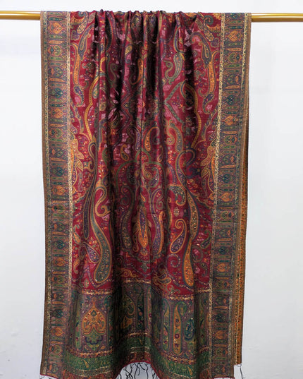 Premium Pure Indian Kani Silk with Zari Work Shawl