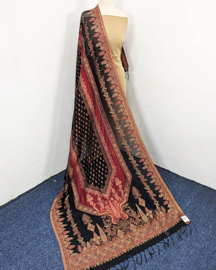 Exquisite Pure Indian Kani Silk with Zari Work Shawl (Ready To Wear)