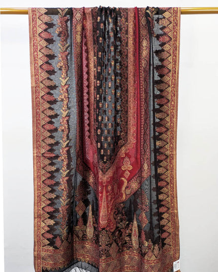 Exquisite Pure Indian Kani Silk with Zari Work Shawl (Ready To Wear)