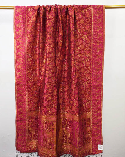 Fancy Pure Indian Kani Silk with Zari Work Shawl (Ready To Wear)