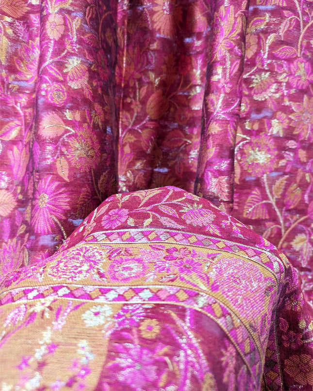 Fancy Pure Indian Kani Silk with Zari Work Shawl (Ready To Wear)