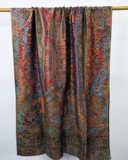 Premium Pure Indian Kani Silk with Zari Work Shawl