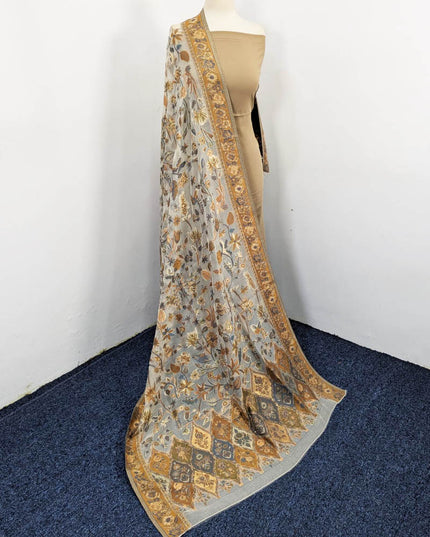 Exquisite Pure Indian Kani Silk with Zari Work Shawl