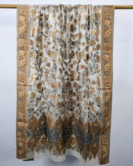 Exquisite Pure Indian Kani Silk with Zari Work Shawl