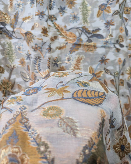 Exquisite Pure Indian Kani Silk with Zari Work Shawl