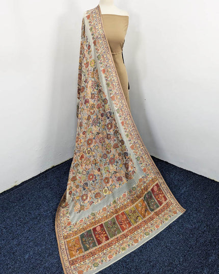 Pure Indian Kani Silk with Zari Work Shawl (Ready To Wear)
