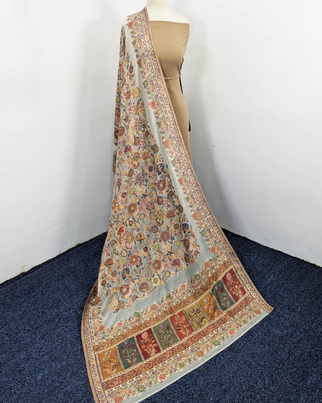 Pure Indian Kani Silk with Zari Work Shawl (Ready To Wear)