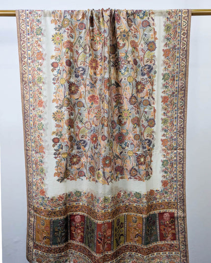 Pure Indian Kani Silk with Zari Work Shawl (Ready To Wear)