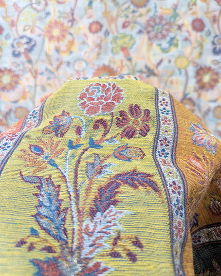 Pure Indian Kani Silk with Zari Work Shawl (Ready To Wear)