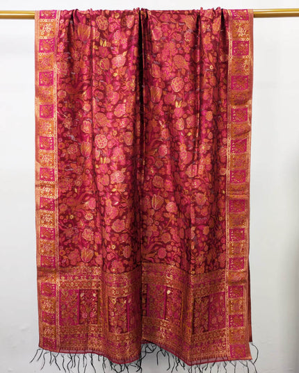 Premium Pure Indian Kani Silk with Zari Work Shawl