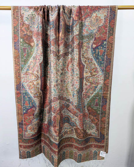 Exquisite Pure Indian Kani Silk with Zari Work Shawl (Ready To Wear)