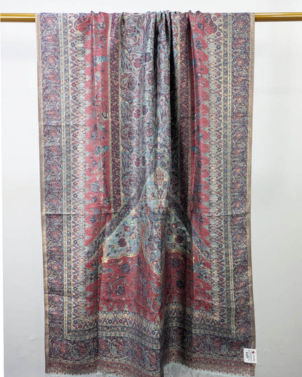 Fancy Pure Indian Kani Silk with Zari Work Shawl (Ready To Wear)