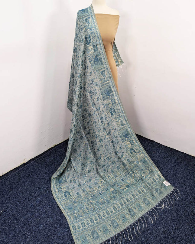 Exquisite Pure Indian Kani Silk with Zari Work Shawl