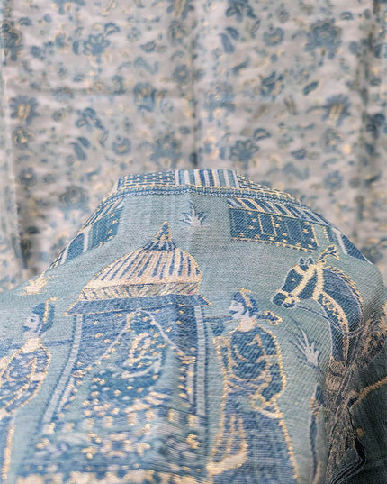 Exquisite Pure Indian Kani Silk with Zari Work Shawl