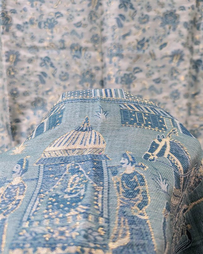 Exquisite Pure Indian Kani Silk with Zari Work Shawl